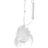 Jline Kerstballen engel+led+pluim glas klaar small