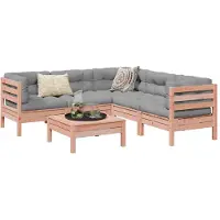vidaXL 6-delige Loungeset met kussens massief douglas vurenhout