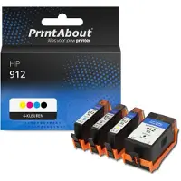 PrintAbout Inktcartridge 912 (3YL77/78/79/80AE) 4-kleuren Multipack geschikt voor HP