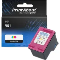 PrintAbout Inktcartridge 901 (CC656AE) 3-kleuren geschikt voor HP