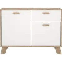 Ebuy24 Ikast dressoir 2 deuren, 1 lade eiken decor, wit.