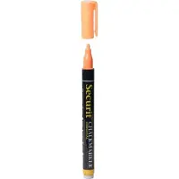 Securit Krijtbord stift - oranje - ronde punt 1-2 mm - Voor borden glas en keramiek