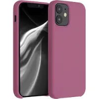 Kwmobile telefoonhoesje geschikt voor Apple iPhone 12 mini - Hoesje met siliconen coating - Smartphone case in donkerroze