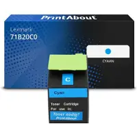 PrintAbout Huismerk Lexmark 71B20C0 Toner Cyaan