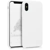 Kwmobile telefoonhoesje geschikt voor Apple iPhone X - Hoesje met siliconen coating - Smartphone case in wit