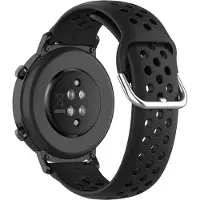 Strap-it Siliconen bandje met gaatjes - geschikt voor Fossil Gen 6 44mm / Gen 5e 44mm / Gen 5 - zwart