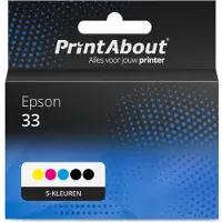 PrintAbout Huismerk Epson 33 (C13T33374012) Inktcartridge 5-kleuren Multipack