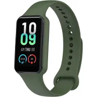 Strap-it Siliconen Smartwatch bandje - Geschikt voor Amazfit Band 7 siliconen bandje - legergroen - Horlogeband / Polsband / Armband