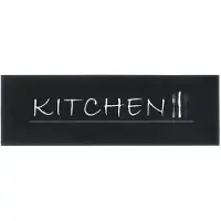 MD Entree - Keukenloper - Vloerkleed - Machinewasbaar - Cook&Wash - Kitchen Black - 50 x 150 cm