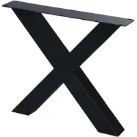 Furniture Legs Europe Stalen buiten X tafelpoot 75 bij 10 cm en hoogte 72 cm zwart (10 x 10 cm)
