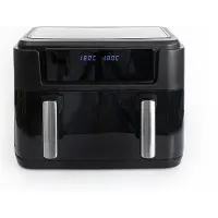 Diverse Airfryer - Heteluchtfriteuse 10L - 10 programma's - 2 Dual zones afzonderlijk bakken - PFAS vrij - Incl. accessoires - 18290008 - Zwart