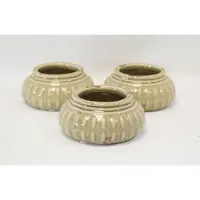Riverdale - 3 stuks - waxinelichtjeshouder - grijs - groen - vintage - stoer - sober - Ø 10 - H 4,5 cm