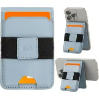 Garzini Premium Pasjeshouder van Echt Leer - Geschikt voor MagSafe Wallet - RFID Bescherming - Kaarthouder voor 7 Pasjes - Magnetische Kaarthouder - Blauw