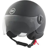 BHR 835 - Vespa helm - Mat zwart - maat XL - mat zwarte Jethelm - Scooter en Motorhelm - Helm met Vizier