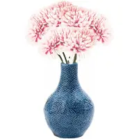 Chaks Kunstbloemen boeket dahlia - 3x - licht roze - 26 cm - bloemstuk - onderhoudsvrij