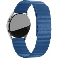 Strap-it horlogebandje leer 22mm - Magnetisch leren loop bandje geschikt voor Samsung Galaxy Watch 46mm / Gear S3 Classic & Frontier / Galaxy Watch 3 45mm / Amazfit GTR 2 / GTR 3 / GTR 4 - blauw