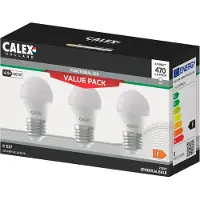Calex 3X E27 LED Kogellamp | 4.9W 470Lm 2700K | 220-240V P45 | Multipack