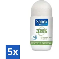 Sanex Deodorant Roller Zero% Normal Skin 50 ml - Bulkverpakking - 5 stuks