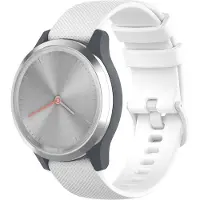 Strap-it siliconen horlogebandje 18mm geschikt voor Garmin Vivoactive 4S / Vivomove 3S / Venu 2S (wit) – flexibel en waterbestendig smartwatch bandje – comfortabel en verstelbaar design