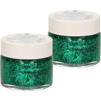 Superstar Glittergel voor lichaam/haar en gezicht - 2x - groen - 15 ml - Glitter schmink
