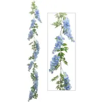 Chaks Blauweregen/wisteria - slinger - kunstbloemen - blauw - 110 cm - kunstplanten