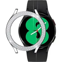 Strap-it Diamond PC Hard Case – Geschikt voor Samsung Galaxy Watch 4 44mm – Full Protect – Zilver