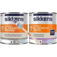 Sikkens (Voor binnen) Rubol BL Rezisto primer wit + rubbol bl rezisto satin RAL1013 + GRATIS KwastenDiscounter professionele verfkwast