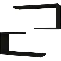 En.casa Wandplank Årslev set van 2 zwart