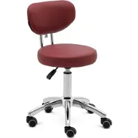 Expondo rolkruk met rugleuning - 46 - 60 cm - 150 kg - bordeauxrood -