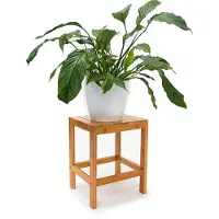 Relaxdays Houten kruk - Bijzettafeltje bamboe hout - Zitkruk - 40x28x32 cm - Badkruk.