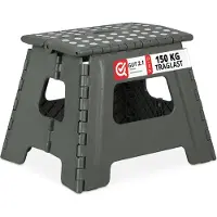 Relaxdays opstapje inklapbaar - tot 150 kg - 30 x 37 x 29 cm - badkamer - lichtgrijs