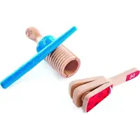 Hape Houten speelgoed - HAPE - Duo van percussie - Eerste leeftijd spellen - Ontwikkelingsspellen - Muzikaal speelgoed