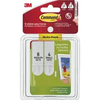3M Command-beeldmontage strips S en M, voordeelverpakking Wit Inhoud: 12 paar