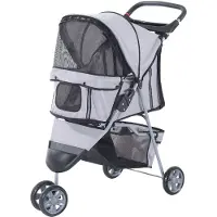PawHut Hondenwagen hondenbuggy honden pet stroller buggy 4 kleuren 3/4 wielen D00-041