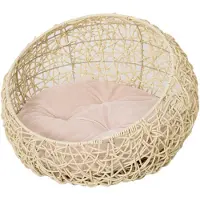 PawHut Paws Kattenmand met kussen pvc, beige