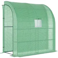 Outsunny Kas beplanting huis voor jonge planten kweek tuin buiten PVC stalen buizen steiger met ramen en deuren zaad zaden ontkiemen planten kweken trek folie transparant bescherming tegen regenwater