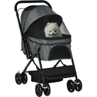 PawHut Hondenbuggy Met Beveiligingstouw - Grijs
