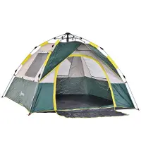 Outsunny Tent voor 3-4 personen, kampeertent met haringen, koepeltent, polyester, groen A20-133