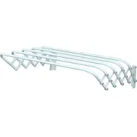 Spirella MSV Uitschuifbaar wasgoedrekje/droogrek - 3 meter waslijn - Ophangbaar aan muur - wit - 60 cm - Hangdroogrek