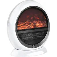 HOMCOM HOMdotCOM LED Elektrische Open Haard met Vlameffect 1500W ABS Kunststof Wit 30,5 x 18 x 35 cm