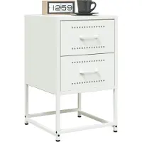vidaXL Nachtkastjes 2 st 36x39x60,5 cm staal wit