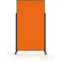 MAGNETOPLAN mobiel presentatiebord VarioPin Black, staand/liggend formaat, aan beide zijden te gebruiken, B 1000 x H 1800 mm, vilt/aluminium, oranje/zwart