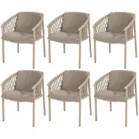 4 Seasons Outdoor Allora dining tuinstoel latte set van 6