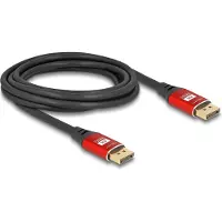 DeLOCK DisplayPort-kabel, 8K, 60 Hz, 3 meter, rood, met metalen behuizing