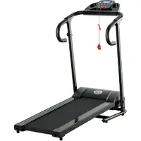HOMCOM HOMdotCOM Opvouwbare elektrische loopband 500 W 0,8-10 km/u 0,75HP LCD Display Mobiele Telefoonhouder Zwart 123 x 62 x 117 cm