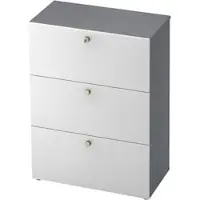 Hammerbacher TOPAS LINE archiefkast, 3 dossierhoogtes, met volledig uittrekbare lade, grafiet/wit