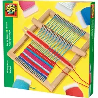 SES Creative - Weefset - Duurzaam weefraam en 5 kleuren katoengaren