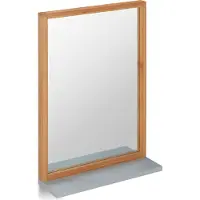 Relaxdays spiegel met plankje - rechthoekig - om op te hangen - badkamer - bamboe - mdf