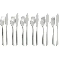WMF Visbestek Vismes Vork 12st Virginia roestvrij staal 18/10 mat, Bestek, Zilver