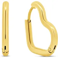 CO88 Collection - 8CE-70565 - Stalen Oorringen - Oorbellen - Hart - 20x22mm - Goudkleurig